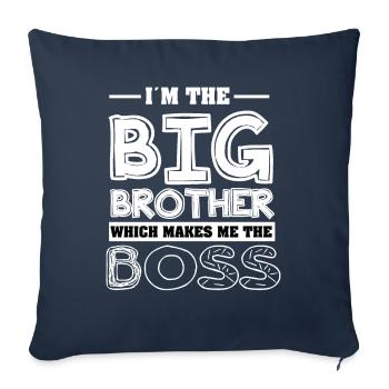 Je suis le grand frère branle moi le cadeau patron - Housse de coussin décorative 45 x 45 cm - bleu marine - Devant