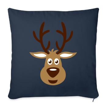 Rentier (reindeer) - Sofakissenbezug 45 x 45 cm - Navy - Vorne