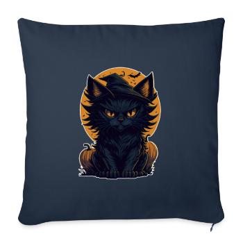 Cat Black Cat Halloween - Sofa pillowcase 17,3'' x 17,3'' (45 x 45 cm) - navy - Front