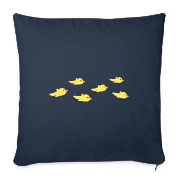 six birds animals bird yellow - Sofa pillowcase 17,3'' x 17,3'' (45 x 45 cm) - navy - Front