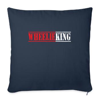 WheelieKing - Wheelie - King - VTT - Limit Limit - Housse de coussin décorative 45 x 45 cm - bleu marine - Devant