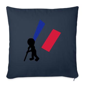 porte drapeau francais - Housse de coussin décorative 45 x 45 cm - bleu marine - Devant