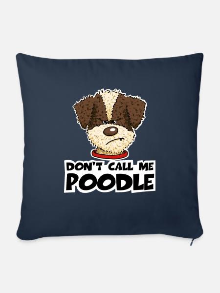 Poodle1 1 - Sofakissenbezug 45 x 45 cm - Navy