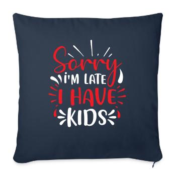 J’ai des enfants - Housse de coussin décorative 45 x 45 cm - bleu marine - Devant