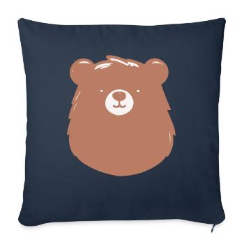 Ours simple dans un manche plat - Housse de coussin décorative 45 x 45 cm - bleu marine - Devant