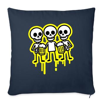 Party Crew Skeleton Beer - Sofa pillowcase 17,3'' x 17,3'' (45 x 45 cm) - navy - Front