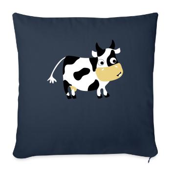 Lustige Kuh Luise - Bauernhof - Housse de coussin décorative 45 x 45 cm - bleu marine - Devant