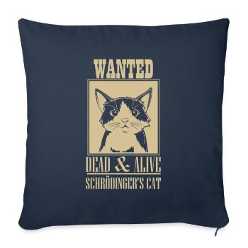 Schrödingers Katze Dead & Alive Student Physik - Sofakissenbezug 45 x 45 cm - Navy - Vorne
