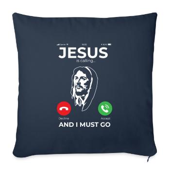 Jesus Katholisches Christliches Geschenk - Sofakissenbezug 45 x 45 cm - Navy - Vorne