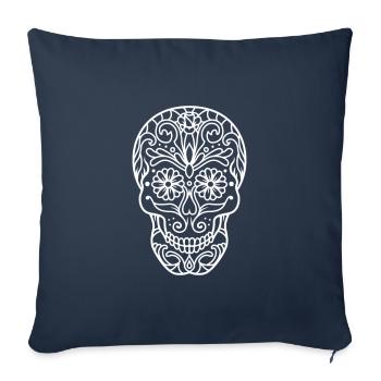 Totenkopf - crâne - Housse de coussin décorative 45 x 45 cm - bleu marine - Devant