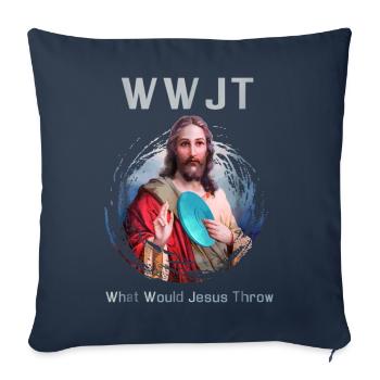 Funny Disc Golf Frisbee Jesus Gift - Sofa pillowcase 17,3'' x 17,3'' (45 x 45 cm) - navy - Front