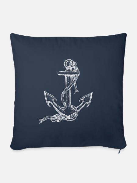 nautic anchor - Sofakissenbezug 45 x 45 cm - Navy