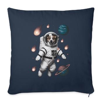 Adventure Space Dog - Sofa pillowcase 17,3'' x 17,3'' (45 x 45 cm) - navy - Front