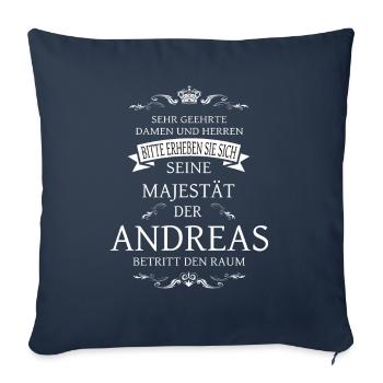 His Majesty Andreas enters the room - Sofa pillowcase 17,3'' x 17,3'' (45 x 45 cm) - navy - Front