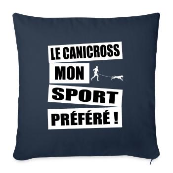 Le canicross mon sport préféré t-shirt homme - Housse de coussin décorative 45 x 45 cm - bleu marine - Devant