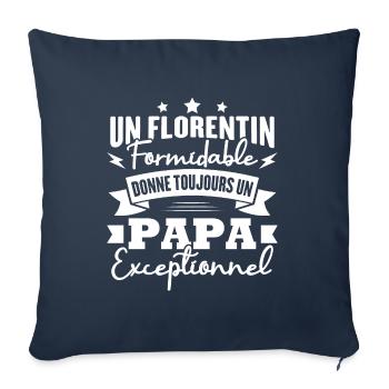 Un florentin formidable donne un papa exceptionnel - Housse de coussin décorative 45 x 45 cm - bleu marine - Devant