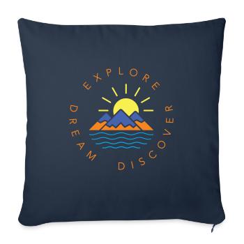 Berge Sonne Wanderer Bergsteiger Outdoor - Sofakissenbezug 45 x 45 cm - Navy - Vorne