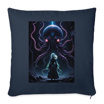 kraken du cosmos - Housse de coussin décorative 45 x 45 cm - bleu marine - Devant