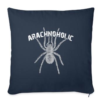 Arachnoholic, j’adore les araignées. Grande tarentule - Housse de coussin décorative 45 x 45 cm - bleu marine - Devant