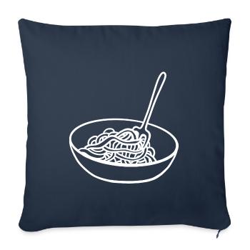 Spaghetti bowl noodles fork spaghetti server - Sofa pillowcase 17,3'' x 17,3'' (45 x 45 cm) - navy - Front