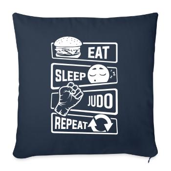 Eat Sleep Judo Repeat - martial arts defense - Sofa pillowcase 17,3'' x 17,3'' (45 x 45 cm) - navy - Front