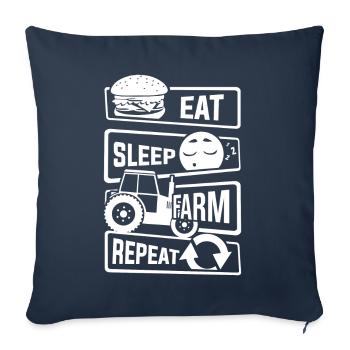 Eat Sleep Farm Repeat - Farmer Farmer Farm - Sofa pillowcase 17,3'' x 17,3'' (45 x 45 cm) - navy - Front
