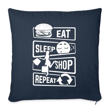 Eat Sleep Shop Repeat - Purchase Shoes Business - Sofa pillowcase 17,3'' x 17,3'' (45 x 45 cm) - navy - Front