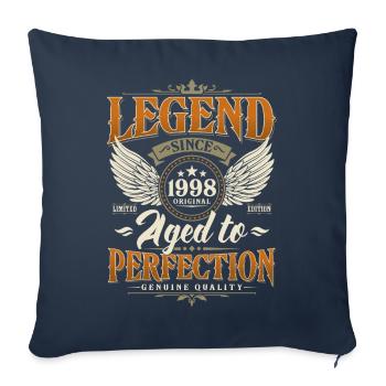Légende Depuis 1998 Vintage Vintage Anniversaire - Housse de coussin décorative 45 x 45 cm - bleu marine - Devant