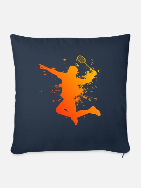 Badminton Badmintonspieler Squash Federball - Sofakissenbezug 45 x 45 cm - Navy