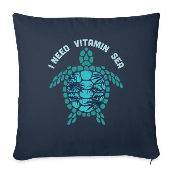 Turtles make me Happy. Quote Turtle lover Nature - Sofa pillowcase 17,3'' x 17,3'' (45 x 45 cm) - navy - Front