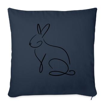 Hase Line Art - Minimalist - Sofa pillowcase 17,3'' x 17,3'' (45 x 45 cm) - navy - Front