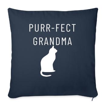 Purr Fect Oma Shirt Katzenliebhaber - Sofakissenbezug 45 x 45 cm - Navy - Vorne