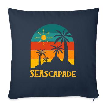 Seascapade Summer Trip Tropical Travel Beach - Sofa pillowcase 17,3'' x 17,3'' (45 x 45 cm) - navy - Front