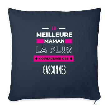 La meilleure maman plus courageuse des Gasconnes - Housse de coussin décorative 45 x 45 cm - bleu marine - Devant
