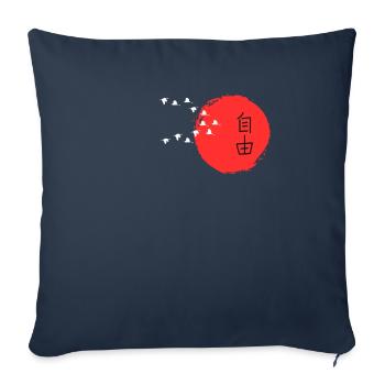 Art des personnages japonais - ApriNoeScor - Housse de coussin décorative 45 x 45 cm - bleu marine - Devant