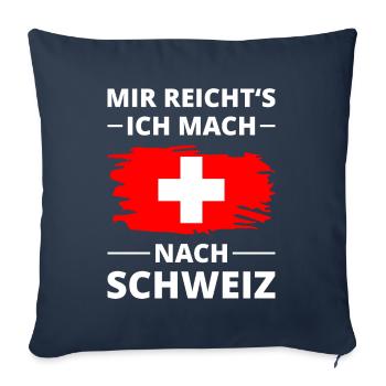 Croix de vacances du drapeau suisse disant "suisse - Housse de coussin décorative 45 x 45 cm - bleu marine - Devant