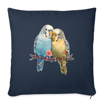 Budgies - Sofa pillowcase 17,3'' x 17,3'' (45 x 45 cm) - navy - Front