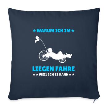 Herren Liegerad & Velomobil Sprüche Fahrrad - Sofakissenbezug 45 x 45 cm - Navy - Vorne