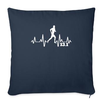 13.1 Marathon Heartbeat Gift - Sofa pillowcase 17,3'' x 17,3'' (45 x 45 cm) - navy - Front