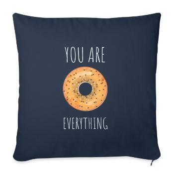 Sesame Bagel New York Jewish Deli - Housse de coussin décorative 45 x 45 cm - bleu marine - Devant