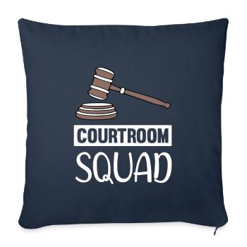 ESCOUADE DE SALLE D’AUDIENCE Étudiants en droit, candidats à l’examen - Housse de coussin décorative 45 x 45 cm - bleu marine - Devant