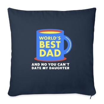 Fille protectrice papa, sortir avec ma fille - Housse de coussin décorative 45 x 45 cm - bleu marine - Devant
