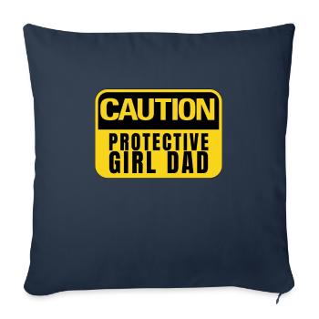 Fille protectrice papa, sortir avec ma fille - Housse de coussin décorative 45 x 45 cm - bleu marine - Devant
