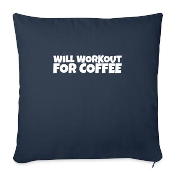Fitness Haltérophilie Athlète Café Amoureux Cadeau - Housse de coussin décorative 45 x 45 cm - bleu marine - Devant