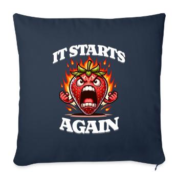 Period Menstruation Strawberry Week It Begins - Sofa pillowcase 17,3'' x 17,3'' (45 x 45 cm) - navy - Front