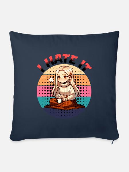 Menstruation Zeit I Hate It - Sofakissenbezug 45 x 45 cm - Navy