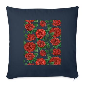 Rosen Muster - Sofakissenbezug 45 x 45 cm - Navy - Vorne