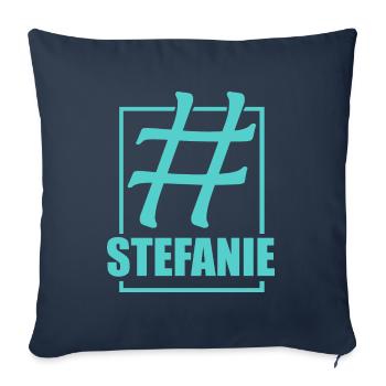 Hashtag sur les réseaux sociaux Stefanie - Housse de coussin décorative 45 x 45 cm - bleu marine - Devant