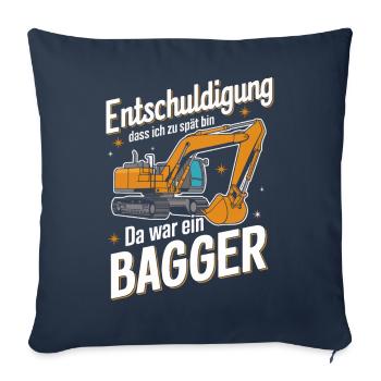 Excavator Driver Construction Worker Construction Site Construction Machine - Sofa pillowcase 17,3'' x 17,3'' (45 x 45 cm) - navy - Front