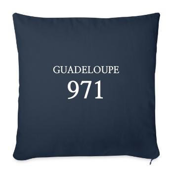 guadeloupe 971 cadeau t-shirt guadeloupéen - Housse de coussin décorative 45 x 45 cm - bleu marine - Devant